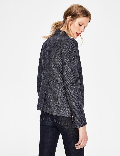 Bath British Tweed Blazer - Navy and Grey Marl Herringbone Bath British Tweed Blazer - Navy and Grey Marl Herringbone