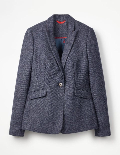 Bath British Tweed Blazer - Navy and Grey Marl Herringbone Bath British Tweed Blazer - Navy and Grey Marl Herringbone