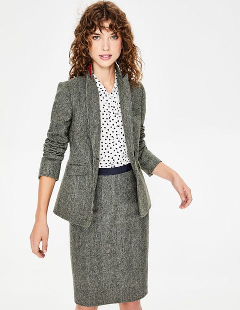 Bath Blazer Aus Britischem Tweed - Kiefer, Fischgrätmuster Bath Blazer Aus Britischem Tweed - Kiefer, Fischgrätmuster