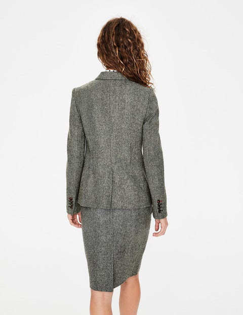 Bath Blazer Aus Britischem Tweed - Kiefer, Fischgrätmuster Bath Blazer Aus Britischem Tweed - Kiefer, Fischgrätmuster