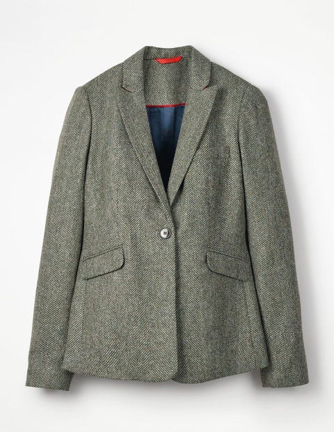 Bath Blazer Aus Britischem Tweed - Kiefer, Fischgrätmuster Bath Blazer Aus Britischem Tweed - Kiefer, Fischgrätmuster