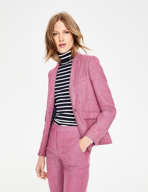 Bath British Tweed Blazer - Pink Herringbone Bath British Tweed Blazer - Pink Herringbone