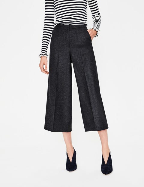 British Tweed Culottes - Grey Melange