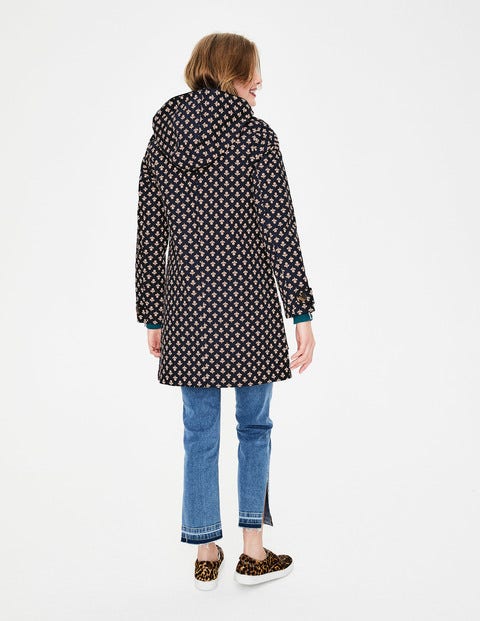 Anya Waterproof Mac - Navy with Milkshake Bud Anya Waterproof Mac - Navy with Milkshake Bud