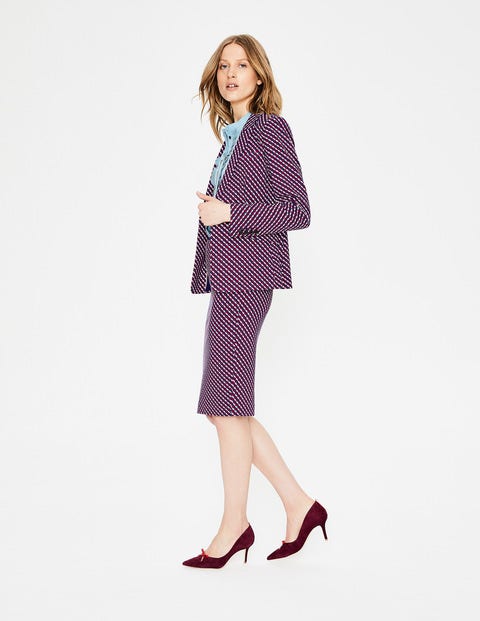 Blazer Nell En Point De Rome - Lie-de-vin, treillis Blazer Nell En Point De Rome - Lie-de-vin, treillis