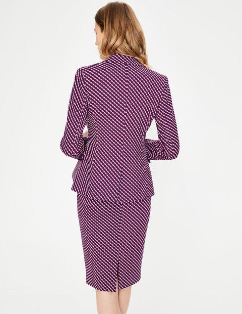 Blazer Nell En Point De Rome - Lie-de-vin, treillis Blazer Nell En Point De Rome - Lie-de-vin, treillis