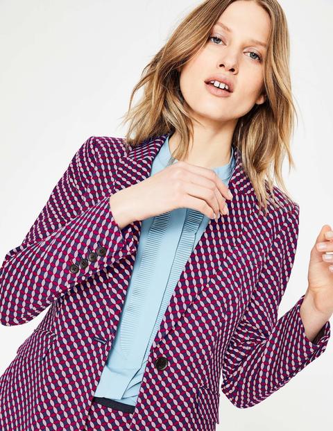 Blazer Nell En Point De Rome - Lie-de-vin, treillis Blazer Nell En Point De Rome - Lie-de-vin, treillis