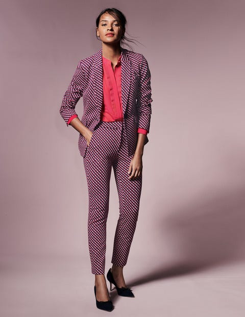 Blazer Nell En Point De Rome - Lie-de-vin, treillis Blazer Nell En Point De Rome - Lie-de-vin, treillis
