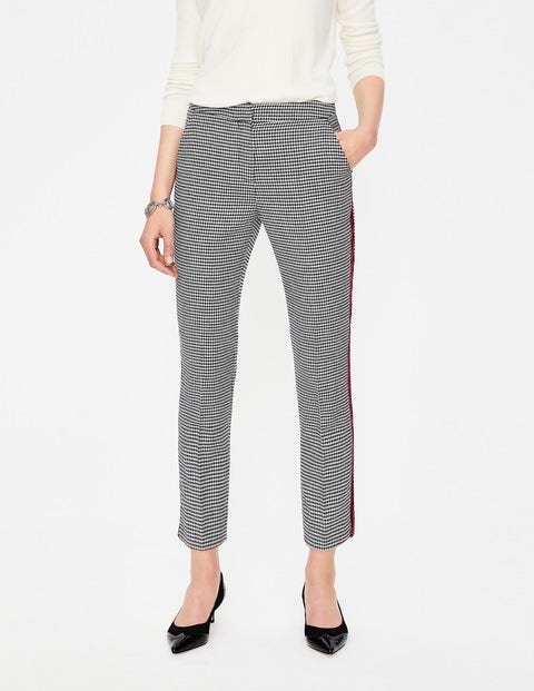 7/8-Hose Aus Britischem Tweed - Navy/Naturweiß, Feines Hahnentrittmuster 7/8-Hose Aus Britischem Tweed - Navy/Naturweiß, Feines Hahnentrittmuster