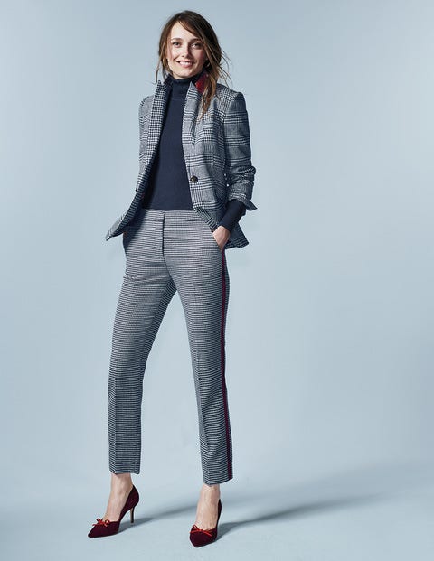 British Tweed 7/8 Pants - Navy and Ivory Puppytooth British Tweed 7/8 Pants - Navy and Ivory Puppytooth
