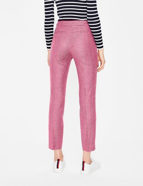 7/8-Hose Aus Britischem Tweed - Amaranth/Grau, Fischgrätmuster 7/8-Hose Aus Britischem Tweed - Amaranth/Grau, Fischgrätmuster