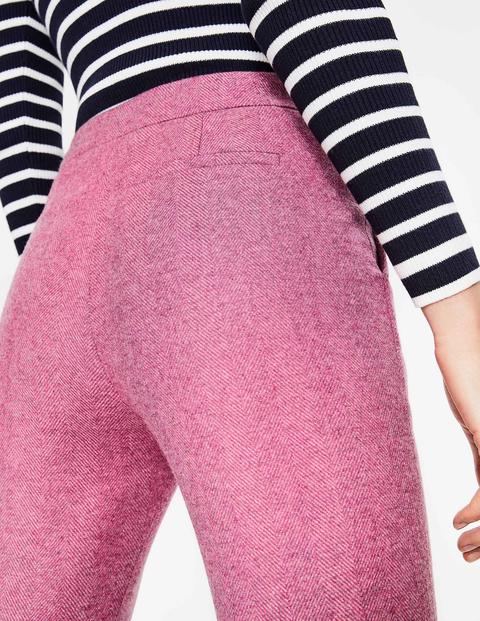7/8-Hose Aus Britischem Tweed - Amaranth/Grau, Fischgrätmuster 7/8-Hose Aus Britischem Tweed - Amaranth/Grau, Fischgrätmuster