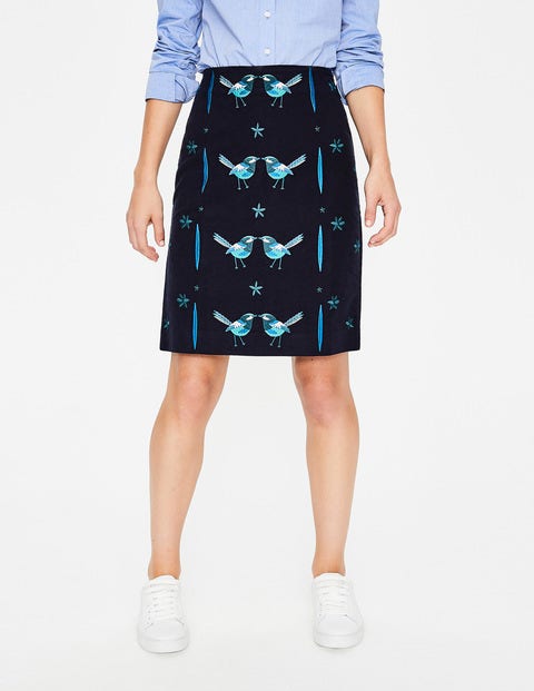 Fun Embroidered Skirt - Navy Fun Embroidered Skirt - Navy