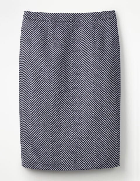 Freya Bleistiftrock - Navy, Fischgrätmuster Freya Bleistiftrock - Navy, Fischgrätmuster