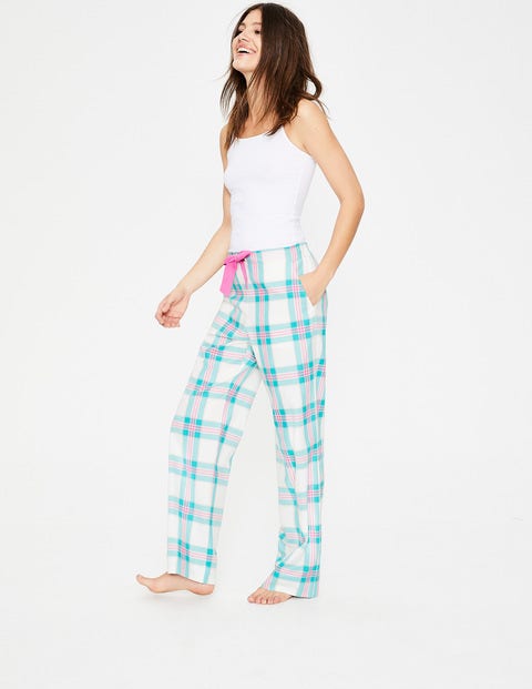Suzie Pj Bottoms - Green and Pop Pansy Check Suzie Pj Bottoms - Green and Pop Pansy Check