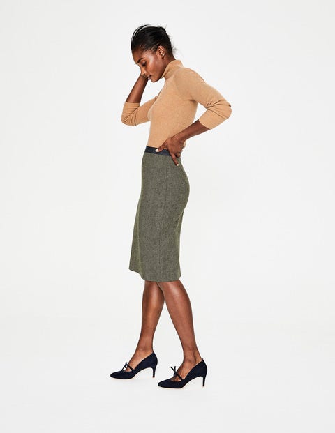 British Tweed Pencil Skirt - Pine Tree Herringbone British Tweed Pencil Skirt - Pine Tree Herringbone