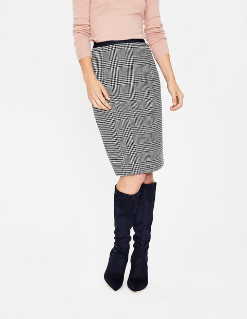British Tweed Pencil Skirt - Navy and Ivory Prince of Wales British Tweed Pencil Skirt - Navy and Ivory Prince of Wales