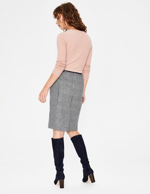British Tweed Pencil Skirt - Navy and Ivory Prince of Wales British Tweed Pencil Skirt - Navy and Ivory Prince of Wales