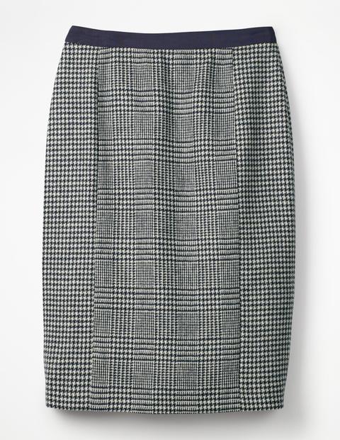 British Tweed Pencil Skirt - Navy and Ivory Prince of Wales British Tweed Pencil Skirt - Navy and Ivory Prince of Wales