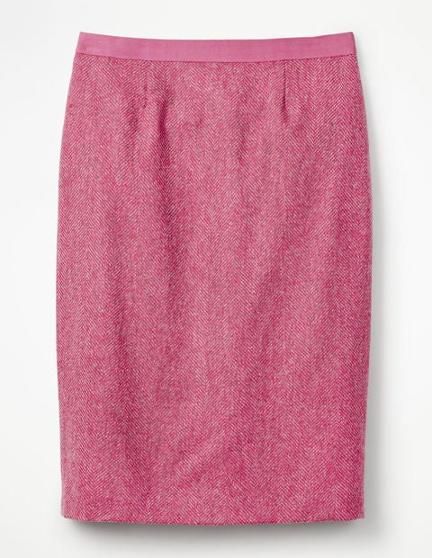 British Tweed Pencil Skirt - Amaranth/Grey Herringbone British Tweed Pencil Skirt - Amaranth/Grey Herringbone