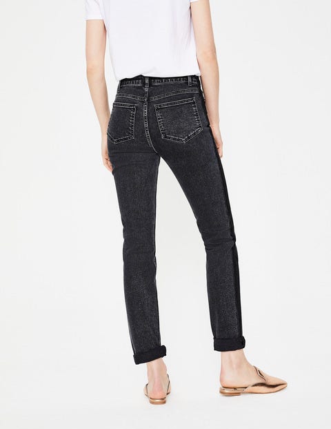Cavendish Girlfriend-Jeans - Gewaschenes Schwarz, Seitenstreifen Cavendish Girlfriend-Jeans - Gewaschenes Schwarz, Seitenstreifen