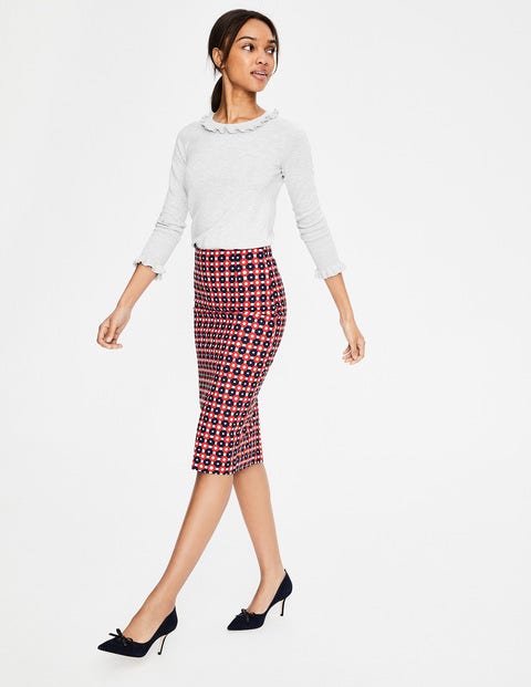 Richmond Pencil Skirt - Red and Blue Geo Richmond Pencil Skirt - Red and Blue Geo