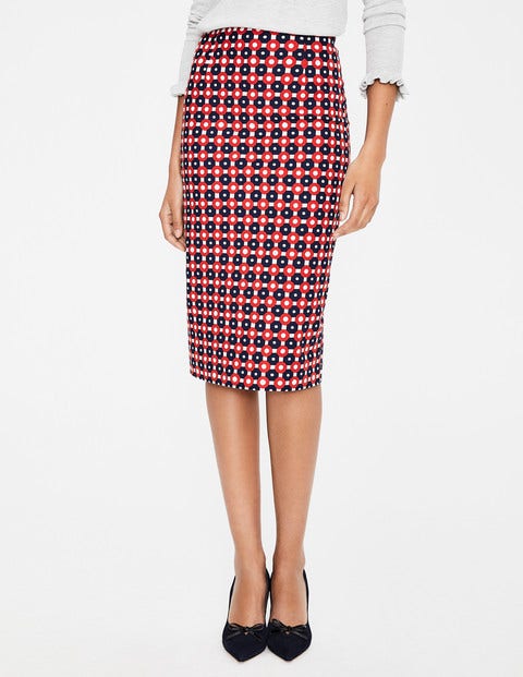 Richmond Pencil Skirt - Red and Blue Geo Richmond Pencil Skirt - Red and Blue Geo