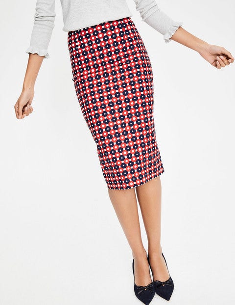 Richmond Pencil Skirt - Red and Blue Geo Richmond Pencil Skirt - Red and Blue Geo