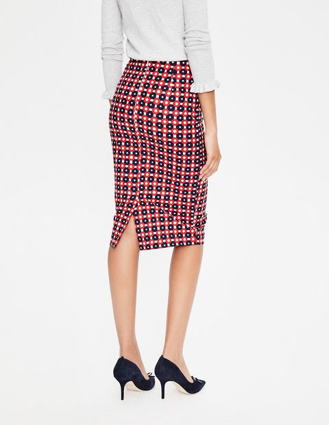 Richmond Pencil Skirt - Red and Blue Geo Richmond Pencil Skirt - Red and Blue Geo