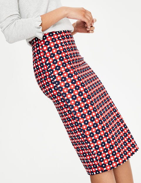 Richmond Pencil Skirt - Red and Blue Geo Richmond Pencil Skirt - Red and Blue Geo