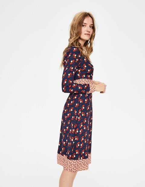 Daisy Dress - Navy and Conker Clover Geo Daisy Dress - Navy and Conker Clover Geo