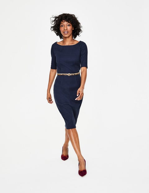 Fleur Fitted Dress - Navy Fleur Fitted Dress - Navy