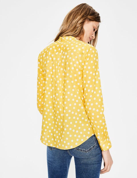 Tie Neck Shirt - English Mustard Dotty Spot Tie Neck Shirt - English Mustard Dotty Spot