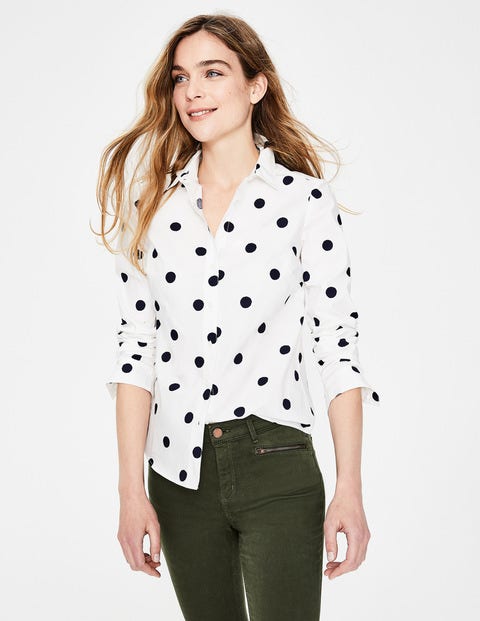 Modern Classic Shirt - Ivory & Navy Spot Modern Classic Shirt - Ivory & Navy Spot