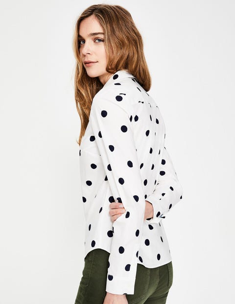 Modern Classic Shirt - Ivory & Navy Spot Modern Classic Shirt - Ivory & Navy Spot