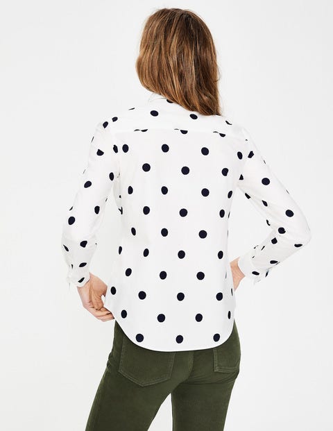 Modern Classic Shirt - Ivory & Navy Spot Modern Classic Shirt - Ivory & Navy Spot