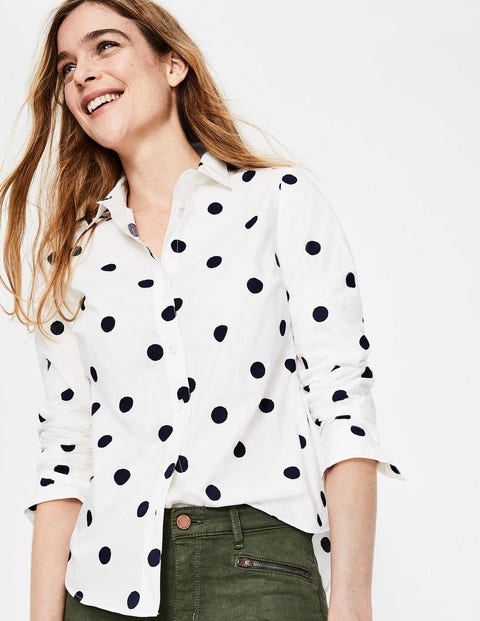 Modern Classic Shirt - Ivory & Navy Spot Modern Classic Shirt - Ivory & Navy Spot