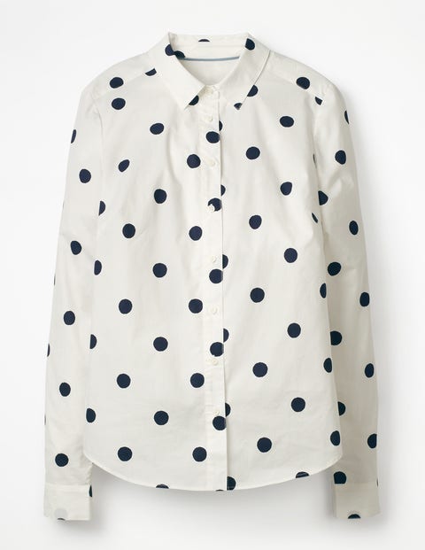 Modern Classic Shirt - Ivory & Navy Spot Modern Classic Shirt - Ivory & Navy Spot