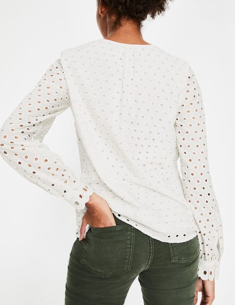 Scallop Broderie Top - Ivory Scallop Broderie Top - Ivory