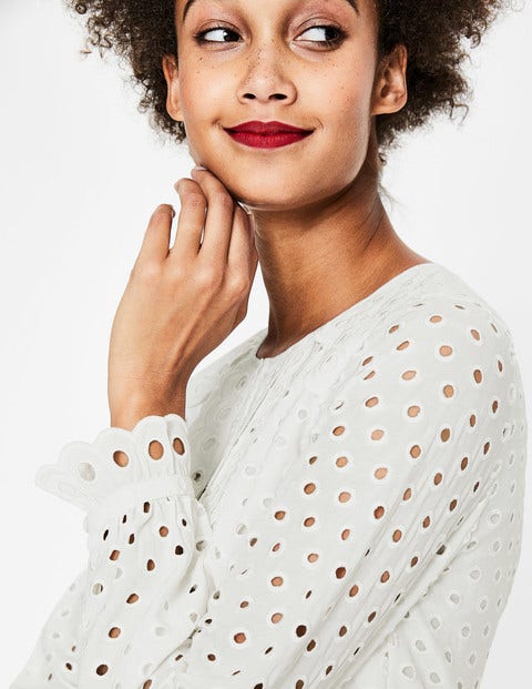 Scallop Broderie Top - Ivory Scallop Broderie Top - Ivory