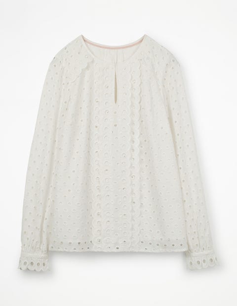 Scallop Broderie Top - Ivory Scallop Broderie Top - Ivory