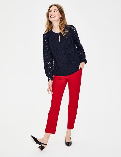 Scallop Broderie Top - French Navy Scallop Broderie Top - French Navy