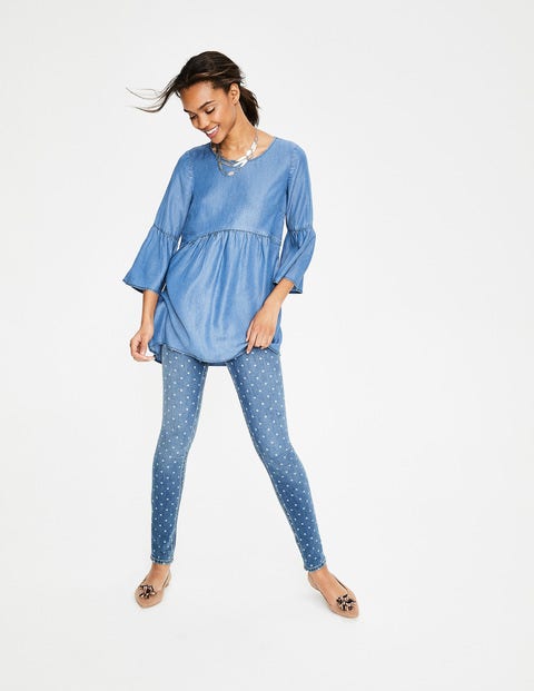 Curved Seam Top - Chambray - Blue Curved Seam Top - Chambray - Blue