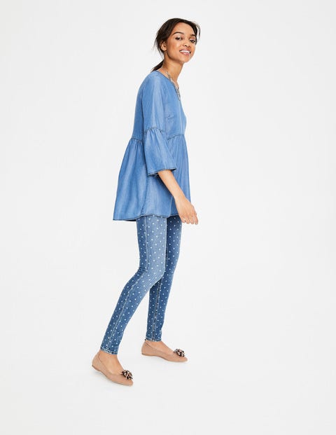 Curved Seam Top - Chambray - Blue Curved Seam Top - Chambray - Blue
