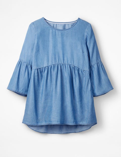 Curved Seam Top - Chambray - Blue Curved Seam Top - Chambray - Blue
