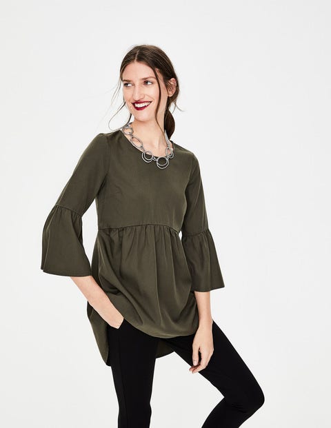 Curved Seam Top - Khaki Green Curved Seam Top - Khaki Green
