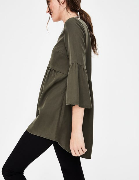 Curved Seam Top - Khaki Green Curved Seam Top - Khaki Green