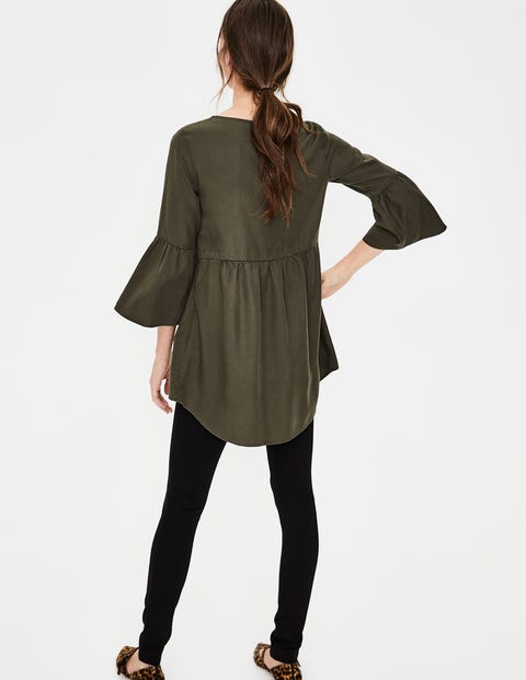 Curved Seam Top - Khaki Green Curved Seam Top - Khaki Green