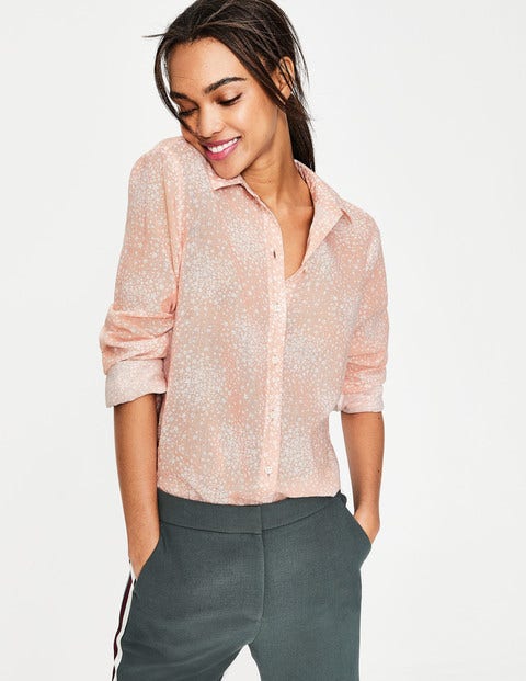 Easy Linen Blend Shirt - Milkshake, Flower Burst Easy Linen Blend Shirt - Milkshake, Flower Burst
