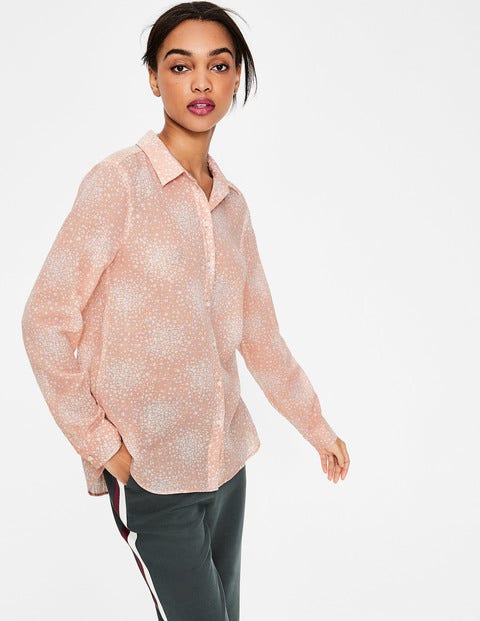 Easy Linen Blend Shirt - Milkshake, Flower Burst Easy Linen Blend Shirt - Milkshake, Flower Burst